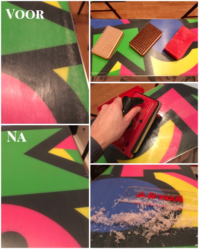 Snowboard ongewaxt en gewaxt